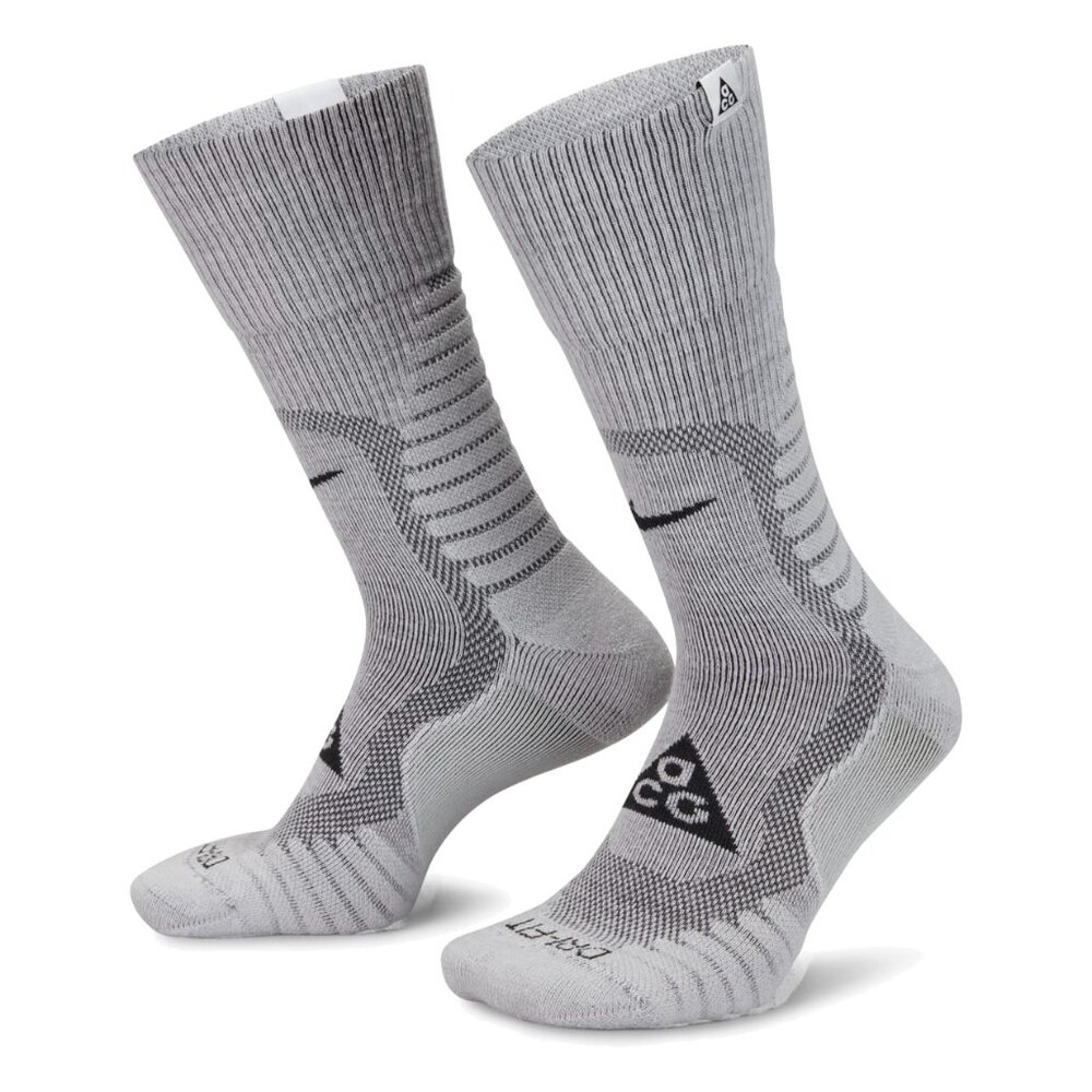 $28 NIKE ACG CUSHIONED TRAIL HIKING SOCKS DV5465-100 GREY M(6-8)